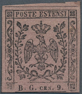 Italien - Altitalienische Staaten: Modena - Zeitungsstempelmarken: 1853, 9 C Grey-violet, Even To Fu - Modena