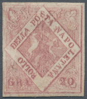 Italien - Altitalienische Staaten: Neapel: 1858: 20 Grana Brownish Pink, First Table, Mint With Orig - Napels