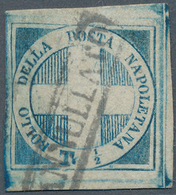 Italien - Altitalienische Staaten: Neapel: 1860, ½t. Blue "Savoyan Cross", Fresh Colour, Full To Hug - Naples