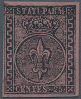 Italien - Altitalienische Staaten: Parma: 1852, 25 Centesimi Violet, Unsued With Gum, Slight Thinnin - Parma
