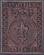 Italien - Altitalienische Staaten: Parma: 1852, 40 C Black On Violet, Full Margins, Mint Ungummed, N - Parma