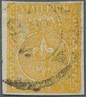 Italien - Altitalienische Staaten: Parma: 1853, 5c. Yellow-orange, Bright Colour, Full To Large Marg - Parma