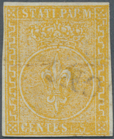 Italien - Altitalienische Staaten: Parma: 1853, 5c. Yellow, Bright Colour, Close To Full Margins, Ho - Parma