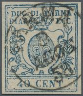 Italien - Altitalienische Staaten: Parma: 1857, Neues Wappen 40 C, Type I (breite 0) Farbfrisch Und - Parma