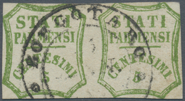 Italien - Altitalienische Staaten: Parma: 1859, Provisional Government, Pair Of 5 Cents, Yellow Gree - Parme