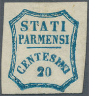 Italien - Altitalienische Staaten: Parma: 1859, Provisional Government, 20 C Blue, Mint With Origina - Parma