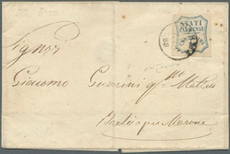 Italien - Altitalienische Staaten: Parma: 1859: Provisorial Government, 20 C Blue On Folded Cover (s - Parme