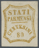 Italien - Altitalienische Staaten: Parma: 1859, Provisional Government, 80 Cents Olive Bistre, Unuse - Parme