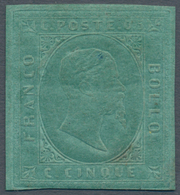 Italien - Altitalienische Staaten: Sardinien: 1853, 5 Cents Green, Mint With Gum, In Excellent Condi - Sardinië