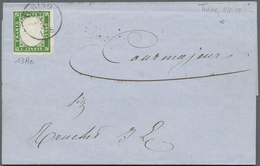 Italien - Altitalienische Staaten: Sardinien: 1857, 5 C Deep Yellow-green, Even To Broad Margins, Si - Sardegna