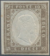 Italien - Altitalienische Staaten: Sardinien: 1858, 10c. Light Reddish Brown, Fresh Colour, Full To - Sardinia