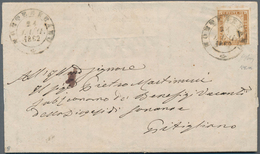 Italien - Altitalienische Staaten: Sardinien: 1861, 10 C Light Brown, Even To Large Margins, Tied By - Sardinia