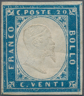 Italien - Altitalienische Staaten: Sardinien: 1855, 20c. Dark Cobalt, Fresh Colour, Full Margins All - Sardinië