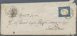 Italien - Altitalienische Staaten: Sardinien: 1861, 20 C Dark Blue, Three Full Margins, Slightly Tou - Sardinië