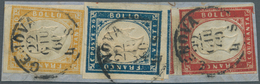 Italien - Altitalienische Staaten: Sardinien: 1859/1860, 20 C Deep Blue, 40 C Carmine And 80 C Yello - Sardinië