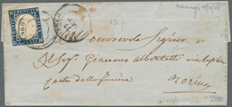 Italien - Altitalienische Staaten: Sardinien: 1861, 20 C Ultramarine, Three Even To Large Margins, R - Sardegna