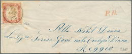 Italien - Altitalienische Staaten: Sardinien: 1855, 40 C Rose Vermilion, Close To Full Margins, Slig - Sardinië