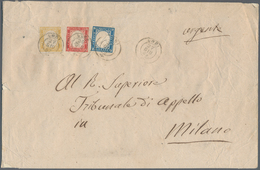 Italien - Altitalienische Staaten: Sardinien: 1859: Tricolour Franking Of 80 Cents Pale Yellow Ochre - Sardinia