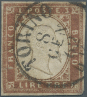 Italien - Altitalienische Staaten: Sardinien: 1861, 3 Lire, Bright Copper, Full Margins, Small Tear - Sardegna