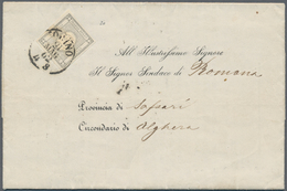 Italien - Altitalienische Staaten: Sardinien: 1862, GARIBALDI, 2 C Grey, Full Margins, Tied By Cds T - Sardinië