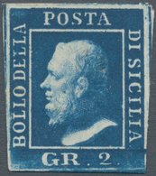 Italien - Altitalienische Staaten: Sizilien: 1859, 2 Grana Blue, Naples Paper, Third Plate, Mint, Ce - Sicile