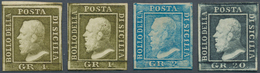 Italien - Altitalienische Staaten: Sizilien: 1859: 20 Gr Grey, 2 Gr Blue And Two Copies 1 Gr Olive, - Sicily