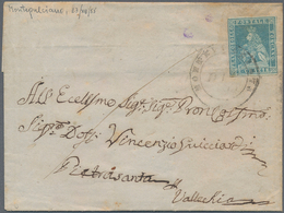 Italien - Altitalienische Staaten: Toscana: 1851, 2 Cr Bright Blue On Grey, Even To Full Margins, Ti - Toscane