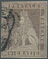 Italien - Altitalienische Staaten: Toscana: 1859, 9 Cr Lilac, Used With Part Of A Black Postmark, Le - Toscana