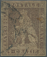 Italien - Altitalienische Staaten: Toscana: 1859, 9cr. Brownish Lilac, Used Copy, Some Imperfections - Toscana