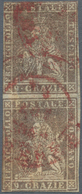 Italien - Altitalienische Staaten: Toscana: 1859.9 Crazie, Brown Lilac Gray, Vertical Couple Cancele - Toscana