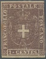 Italien - Altitalienische Staaten: Toscana: 1860, 1 Ct Violet-brown, Almost Full Margins, Mint With - Toscana