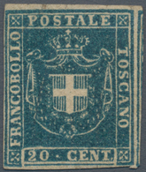 Italien - Altitalienische Staaten: Toscana: 1860, Provisional Government, 20 Cents Blue, Mint With G - Tuscany