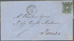 Italien - Altitalienische Staaten: Toscana: 1860, 20 C Turquoise Grey, Even To Full Margins, Tied By - Toscana