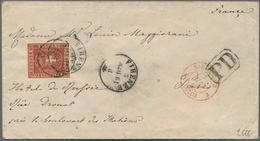 Italien - Altitalienische Staaten: Toscana: 1860, 40 Ct Carmine, 3 Close Margins, At Bottom Slightly - Tuscany