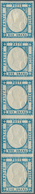 Italien: 1861, Neapolitan Province, 2gr. Blue, Vertical Strip Of Five, Fresh Colour And Close To Ful - Mint/hinged