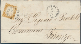 Italien: 1862, 10 Cmi. Lightbrown Tied By SANSEPOLCRO Cds On Letter To Firenze. - Nuovi