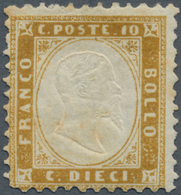 Italien: 1862, 10c. Bistre, Fresh Colour, Normally Perforated, Mint O.g., Slightly Creased And Few T - Neufs