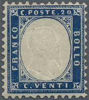 Italien: 1862, 20c. Blue, Fresh Colour, Well Perforated, Mint Original Gum Previously Hinged, Signed - Mint/hinged