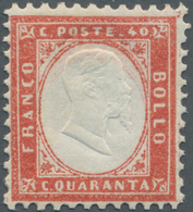Italien: 1862, 40c. Carmine, Fresh Colour, Good Centering, Well Perforated, Unmounted Mint, Signed A - Neufs