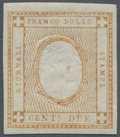 Italien: 1862, 2 Cents Bistro With The Effigy Of Vittorio Emanuelle II. Instead Of The Number "2", A - Ongebruikt