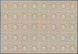 Italien: 1862, 2 Cent Bistre, Embossed Digit "2", MNH, Block Of Forty Stamps. Sassone 7.000 € (2018) - Ongebruikt