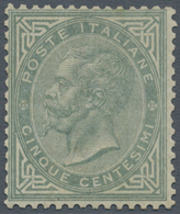 Italien: 1866, 5 Cents Green-grey, Turin Printing, Discreet Centering, MNH. Certificate Raybaudi. ÷ - Ongebruikt