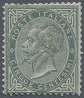 Italien: 1863, 5c. Greyish Olive, London Printing, Fresh Colour, Good Centering, Normally Perforated - Neufs