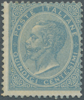 Italien: 1863, 15c. Blue, London Printing, Fresh Colour, Normally Perforated With Short Lower Left P - Nuovi