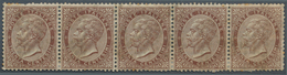 Italien: 1863 Strip Of Five 30 Cent De La Rue (London Print), Used With Very Light Cancel. One Stamp - Ongebruikt