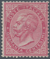 Italien: 1863: 40 Centesimi Carmine Red "Vittorio Emanuele II.", Turin Printing, Mint With Gum, Bett - Ongebruikt