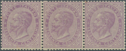 Italien: 1863, 60c. Violet, London Printing, Fresh Colour, Horizontal Strip Of Three, Good Centering - Nuovi