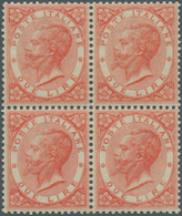 Italien: 1863, 2l. Orange, London Printing, Block Of Four, Bright Colour, Good Centering, Well Perfo - Nuovi