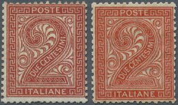 Italien: 1863/1865: 2 Cent Red Brown "De La Rue", London Printing, Mint Hinged, Slightly Decentered - Nuovi