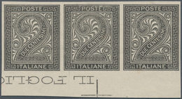 Italien: 1863, Proof In Black Of The 2 Cents "digit" Without Watermark, Without Gum And Not Perforat - Nuovi